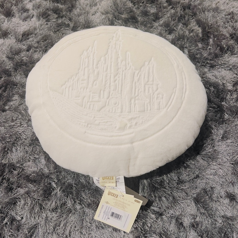 Wicked x Katie Kime Emerald City Embroidered Round Throw Pillow